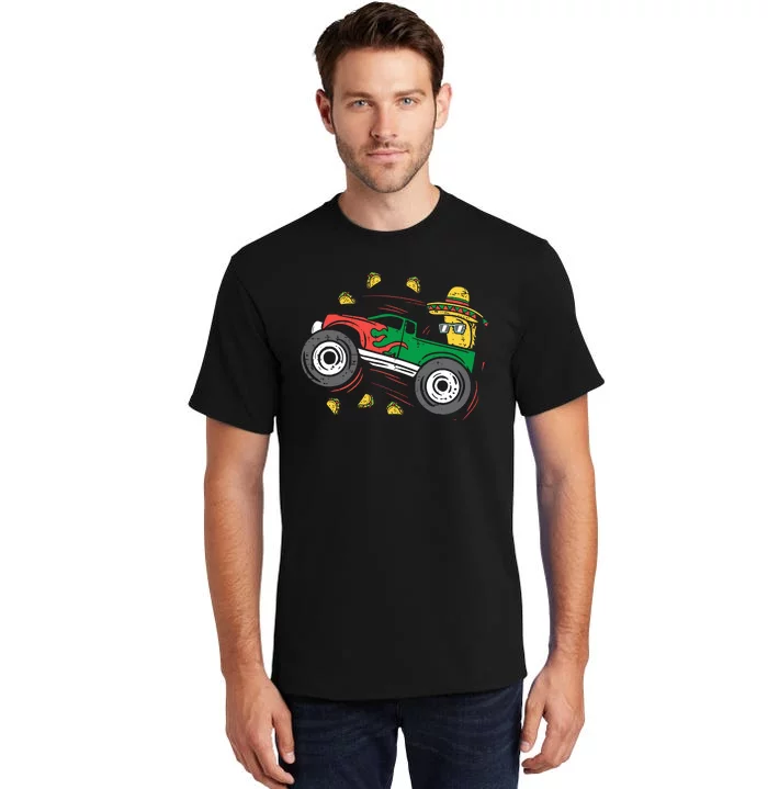 Funny Taco Driving Monster Truck Tall T-Shirt