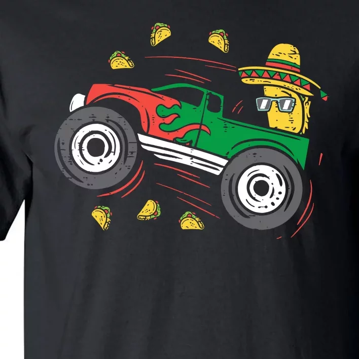 Funny Taco Driving Monster Truck Tall T-Shirt