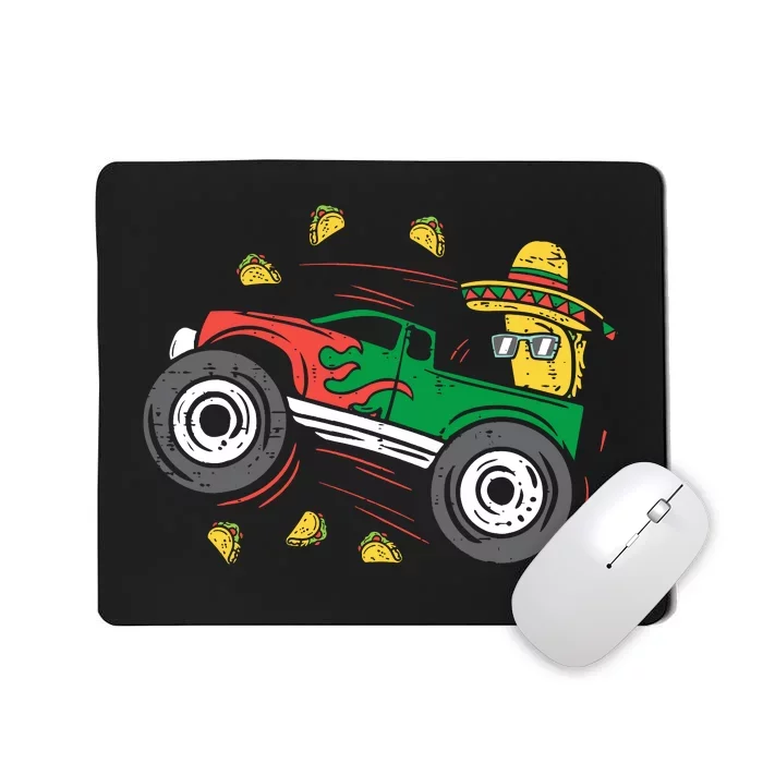 Funny Taco Driving Monster Truck Mousepad