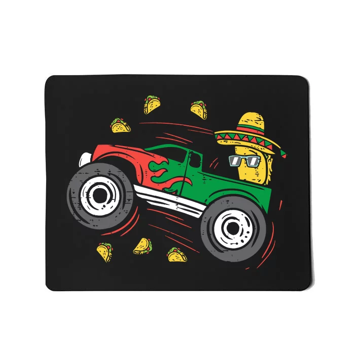 Funny Taco Driving Monster Truck Mousepad