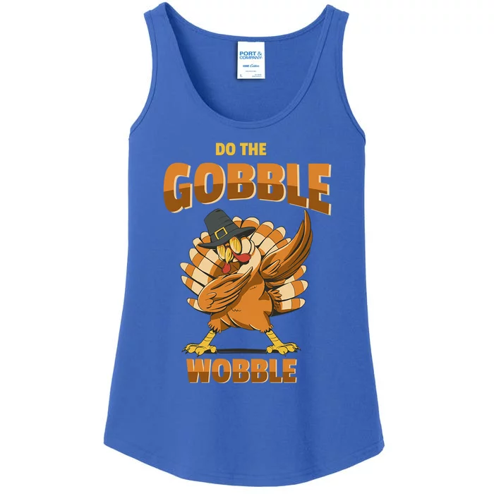 Funny Thanksgiving Dabbing Turkey Pilgrim Hat Holiday Gift Ladies Essential Tank