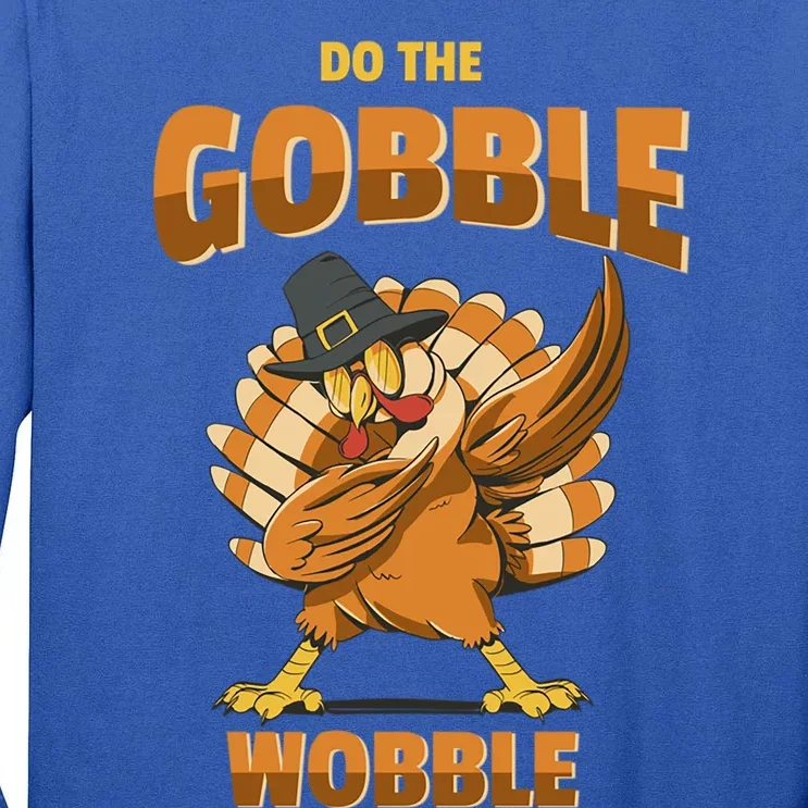 Funny Thanksgiving Dabbing Turkey Pilgrim Hat Holiday Gift Tall Long Sleeve T-Shirt