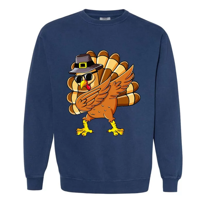 Funny Thanksgiving Day Pilgrim Dab Dance Garment-Dyed Sweatshirt