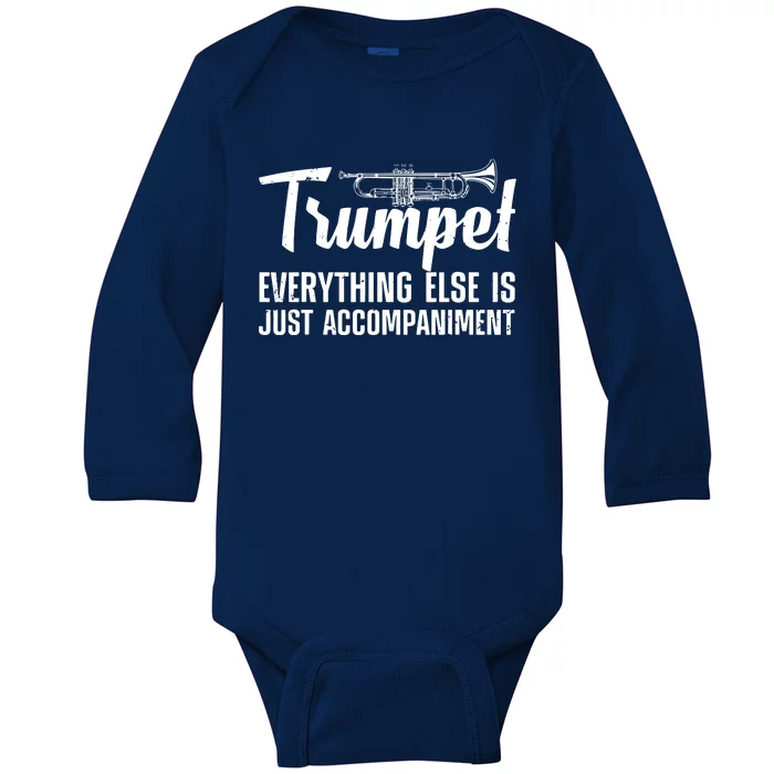 Funny Trumpet Design For Men Women Trumpet Player Horn Lover Baby Long Sleeve Bodysuit