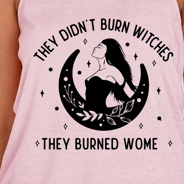 Feminist They DidnT Burn Witches They Burned Women Women's Knotted Racerback Tank