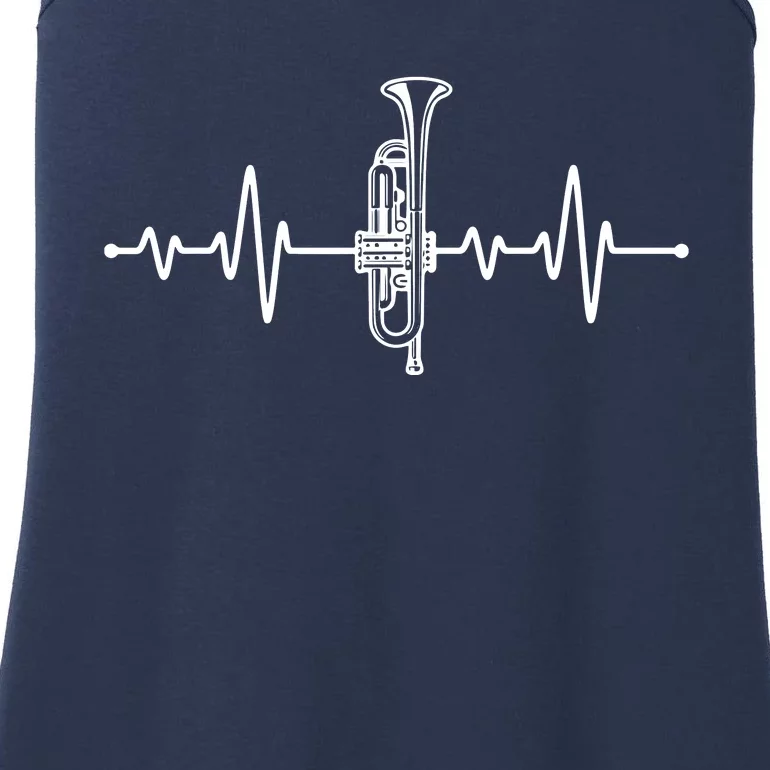 Funny Trumpet Design For Men Women Trumpet Players Heartbeat Ladies Essential Tank