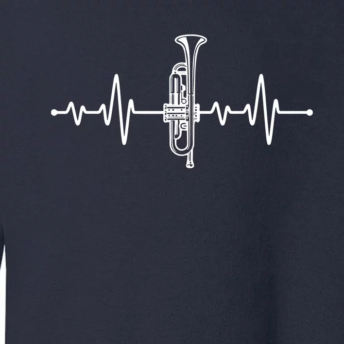 Funny Trumpet Design For Men Women Trumpet Players Heartbeat Toddler Sweatshirt