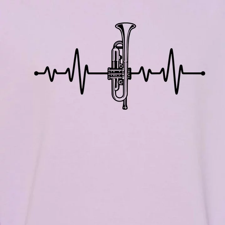 Funny Trumpet Design For Men Women Trumpet Players Heartbeat Garment-Dyed Sweatshirt