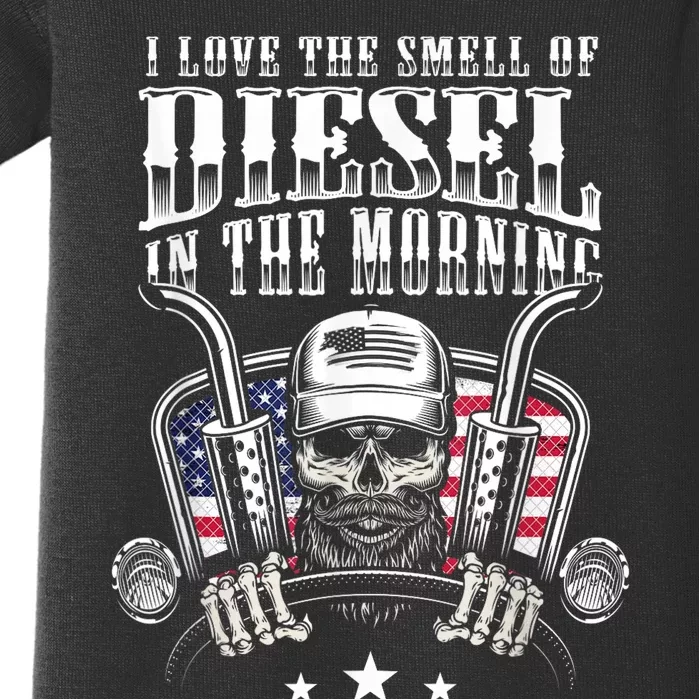 Funny Truck Driver Gift For I Love The Smell Of Diesel Baby Bodysuit