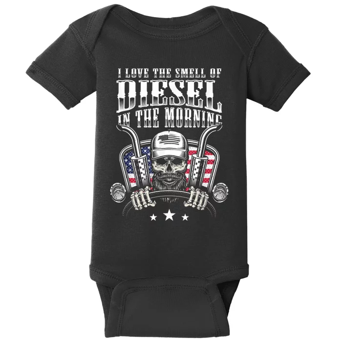 Funny Truck Driver Gift For I Love The Smell Of Diesel Baby Bodysuit