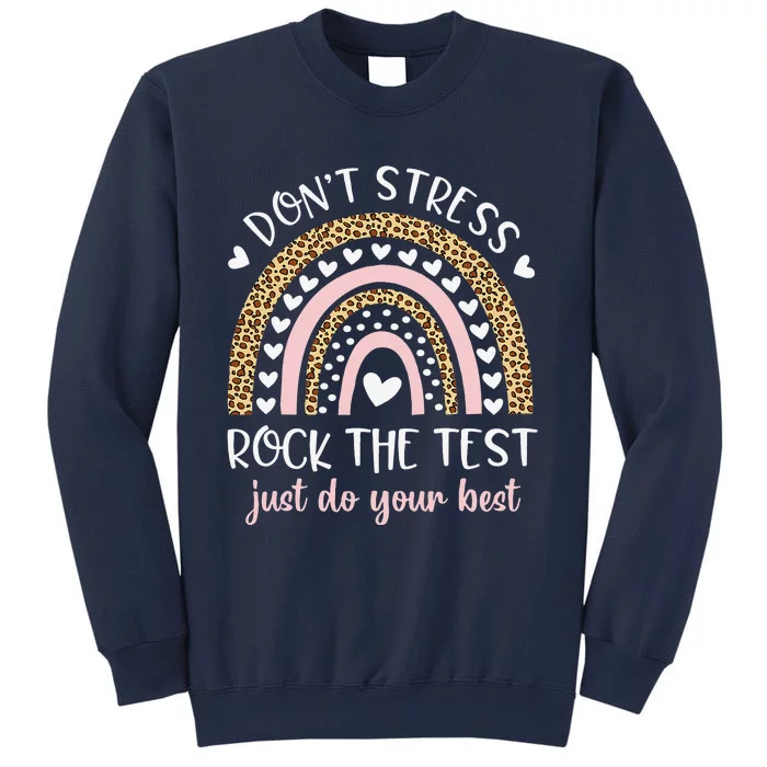 Funny Test Day Rock The Test Rainbow Leopard Teacher Student Sweatshirt