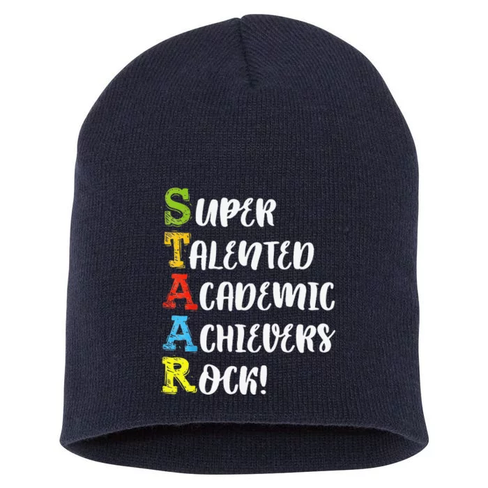 Funny Test Day Staar School Teacher Professor Testing Short Acrylic Beanie