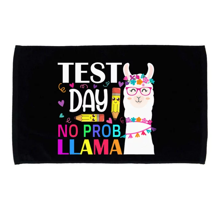 funny Test Day No Prob-llama Llama Teacher Microfiber Hand Towel