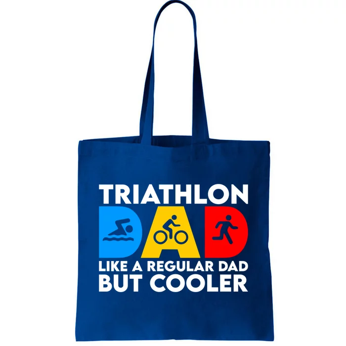 Funny Triathlon Design Dad Swim Bike Run Triathletes Gift Tote Bag