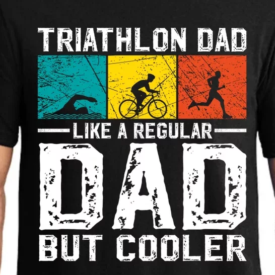 Funny Triathlon Design Dad Swim Bike Run Triathletes Gift Pajama Set