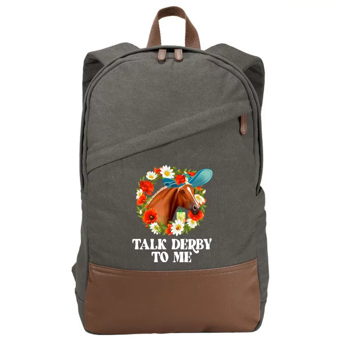 Funny Talk Derby To Me Horse Derby Racing Cotton Canvas Backpack