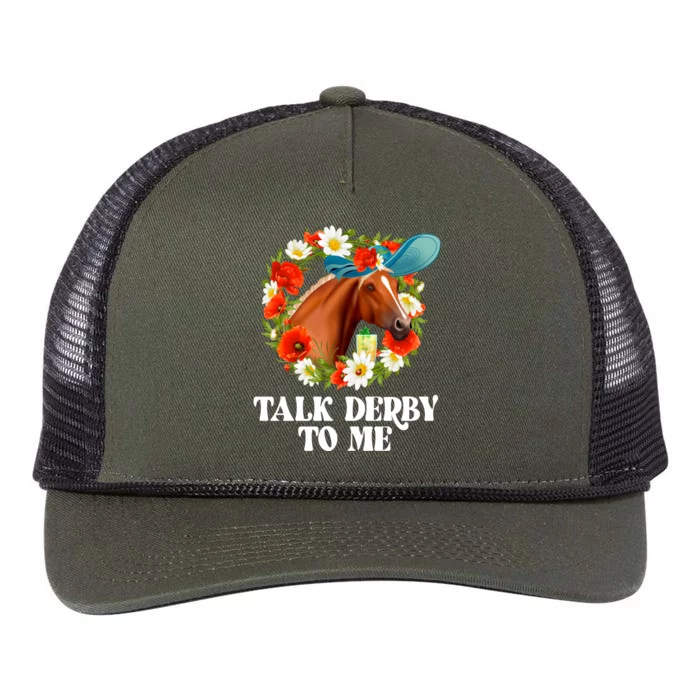 Funny Talk Derby To Me Horse Derby Racing Retro Rope Trucker Hat Cap