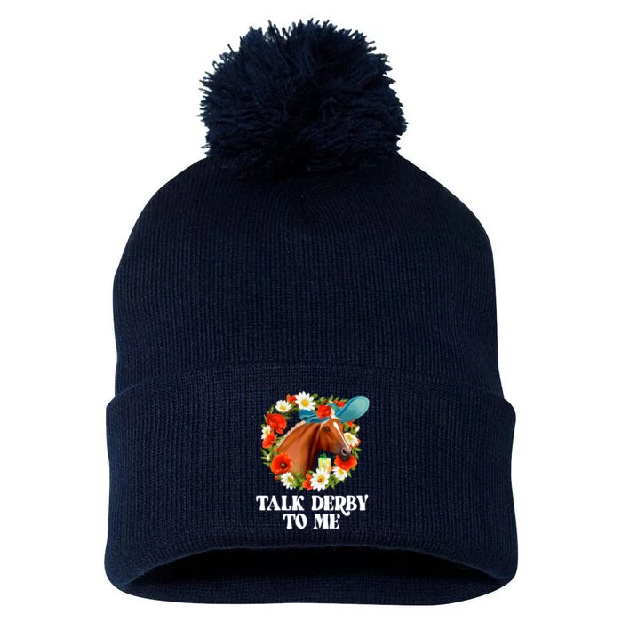 Funny Talk Derby To Me Horse Derby Racing Pom Pom 12in Knit Beanie