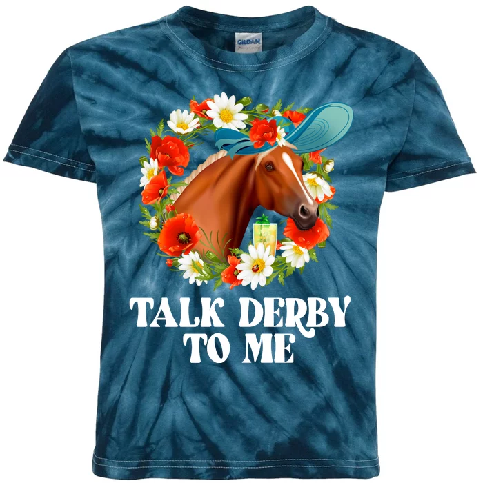 Funny Talk Derby To Me Horse Derby Racing Kids Tie-Dye T-Shirt