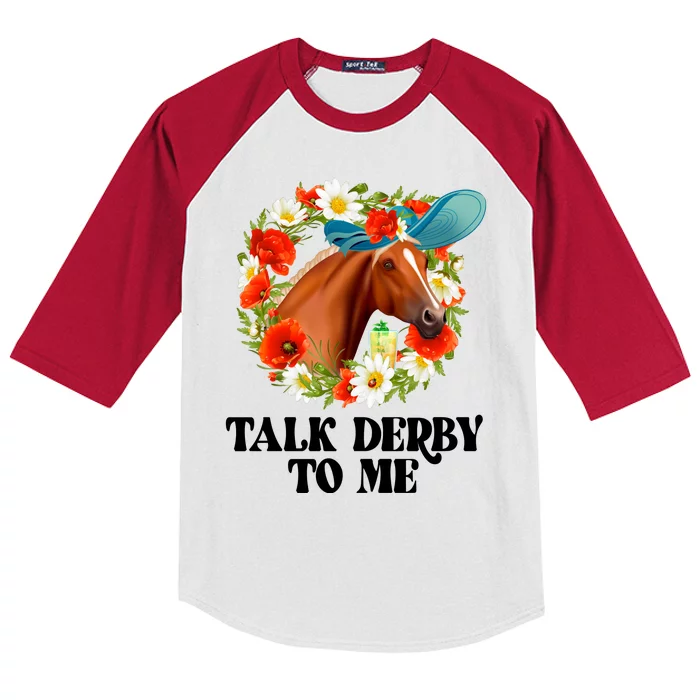 Funny Talk Derby To Me Horse Derby Racing Kids Colorblock Raglan Jersey