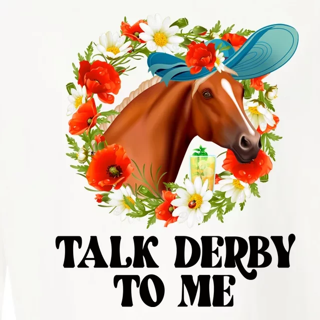 Funny Talk Derby To Me Horse Derby Racing Cropped Pullover Crew