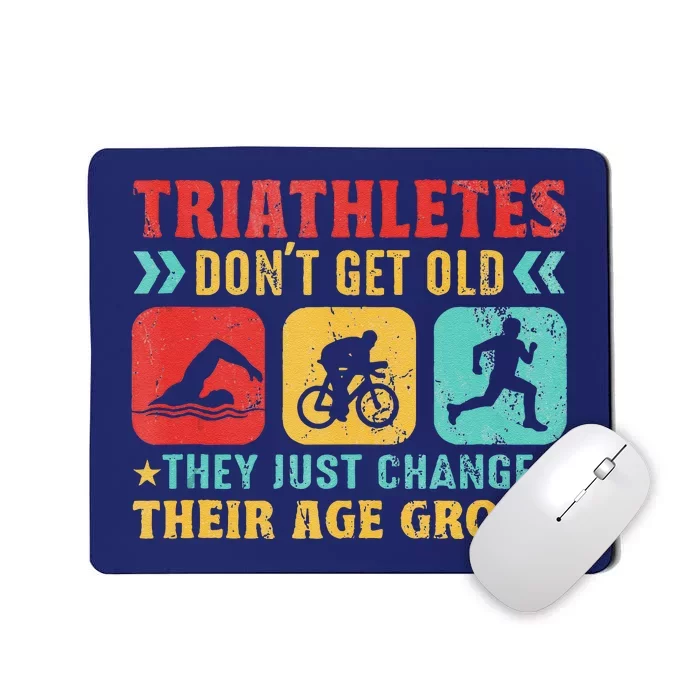 Funny Triathlon Design Triathletes Swim Bike Run Mousepad