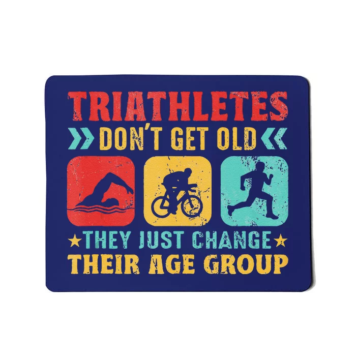 Funny Triathlon Design Triathletes Swim Bike Run Mousepad