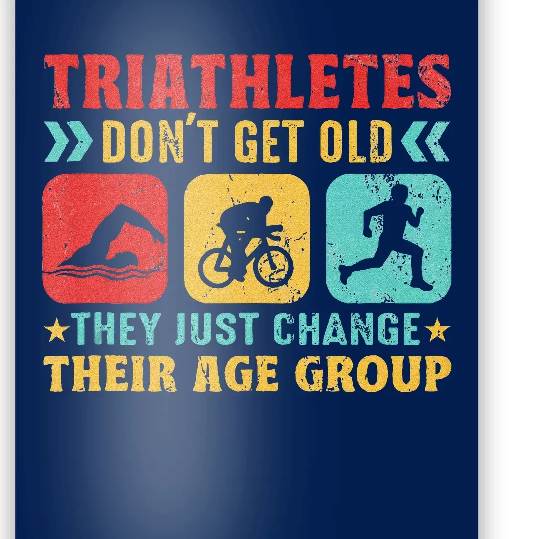 Funny Triathlon Design Triathletes Swim Bike Run Poster