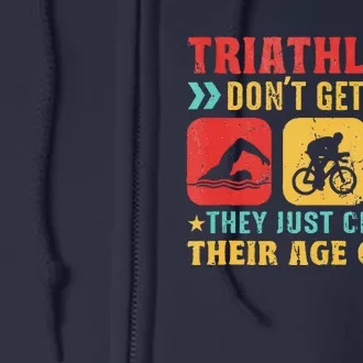 Funny Triathlon Design Triathletes Swim Bike Run Full Zip Hoodie