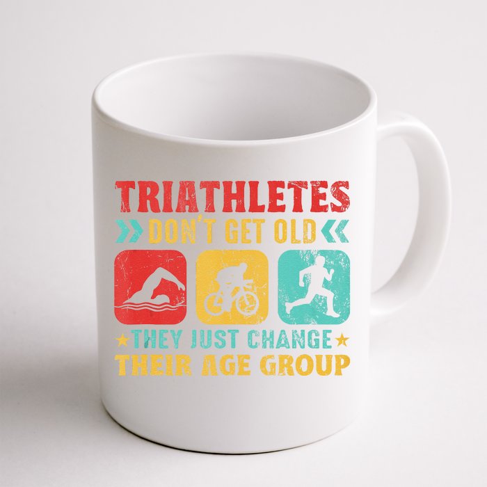 Funny Triathlon Design Triathletes Swim Bike Run Front & Back Coffee Mug