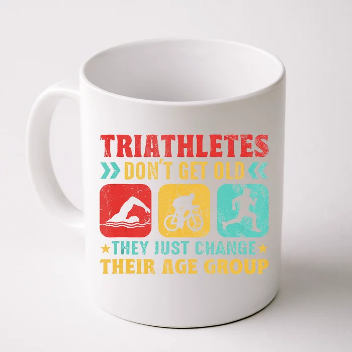 Funny Triathlon Design Triathletes Swim Bike Run Front & Back Coffee Mug