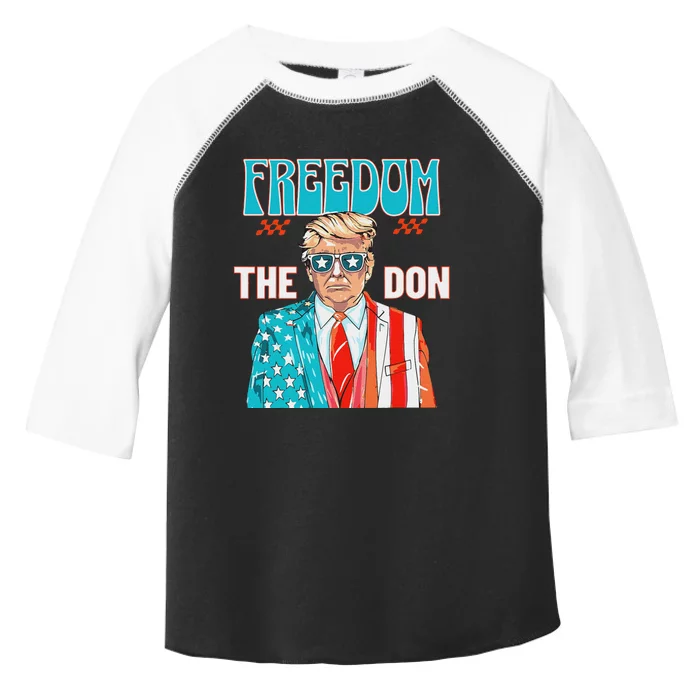 Freedom The Don Patriotic July 4th Trump Design Toddler Fine Jersey T-Shirt