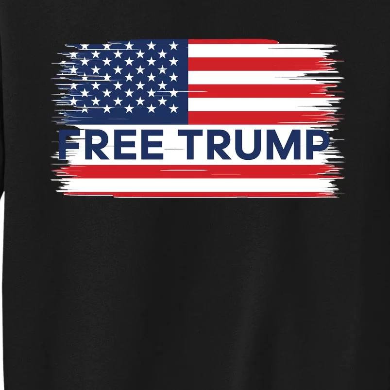 Free Trump Distressed Flag Sweatshirt