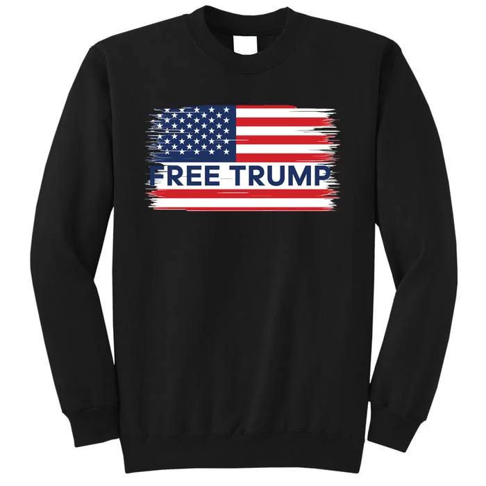 Free Trump Distressed Flag Sweatshirt