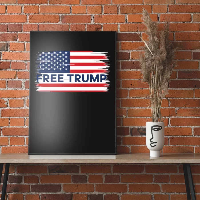 Free Trump Distressed Flag Poster