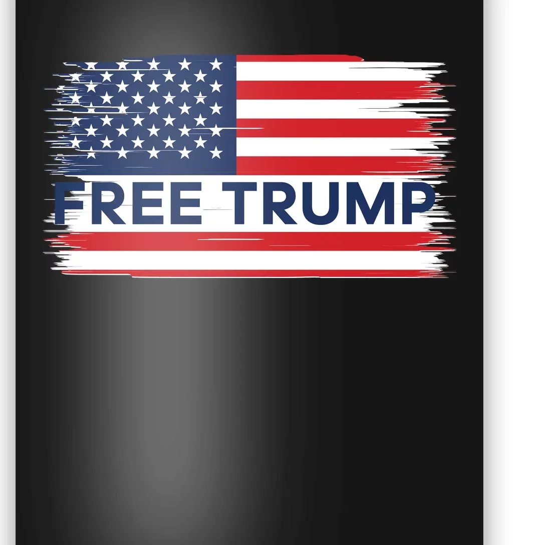 Free Trump Distressed Flag Poster