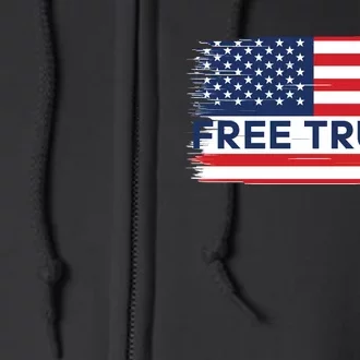 Free Trump Distressed Flag Full Zip Hoodie