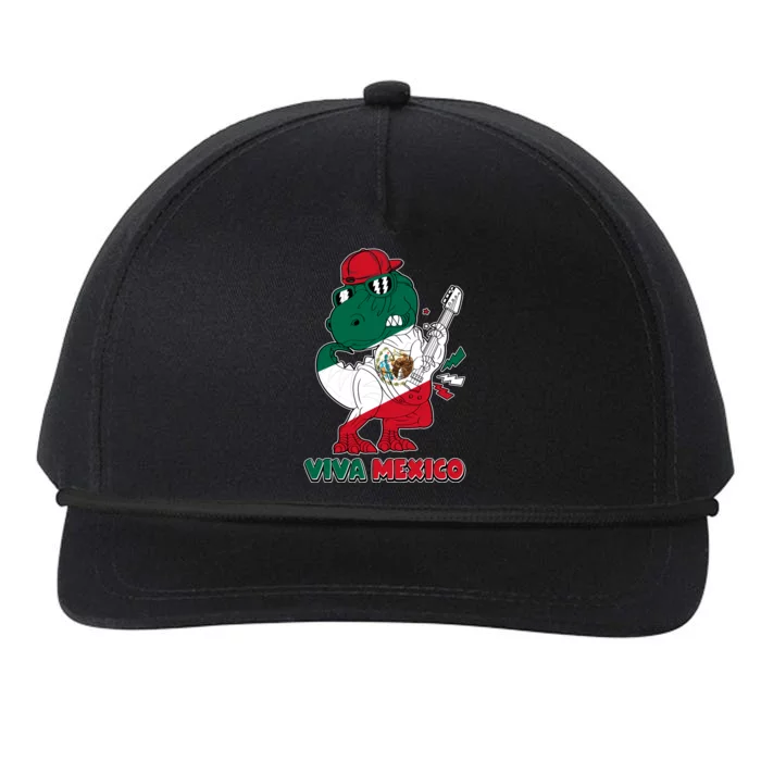 Funny Trex Dinosaur Viva Mexico Snapback Five-Panel Rope Hat