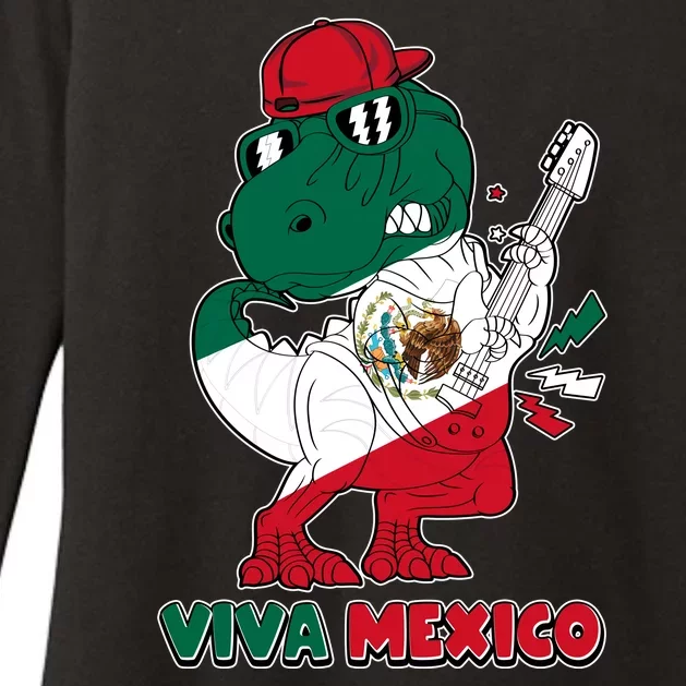 Funny Trex Dinosaur Viva Mexico Womens CVC Long Sleeve Shirt