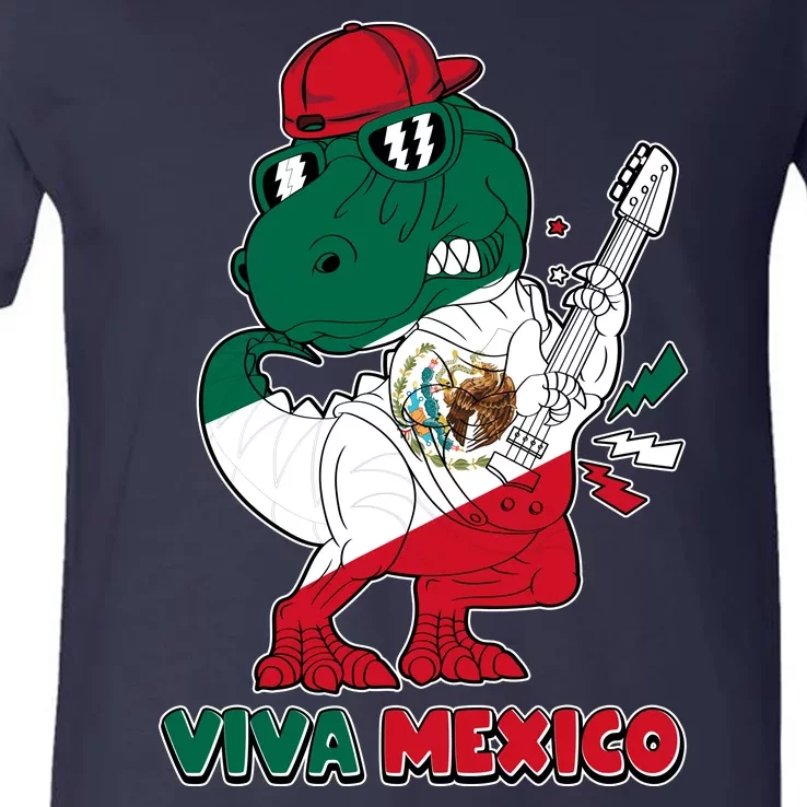 Funny Trex Dinosaur Viva Mexico V-Neck T-Shirt