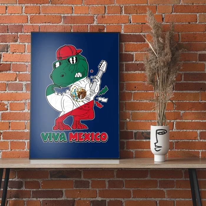 Funny Trex Dinosaur Viva Mexico Poster