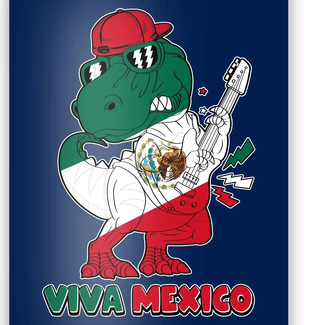 Funny Trex Dinosaur Viva Mexico Poster