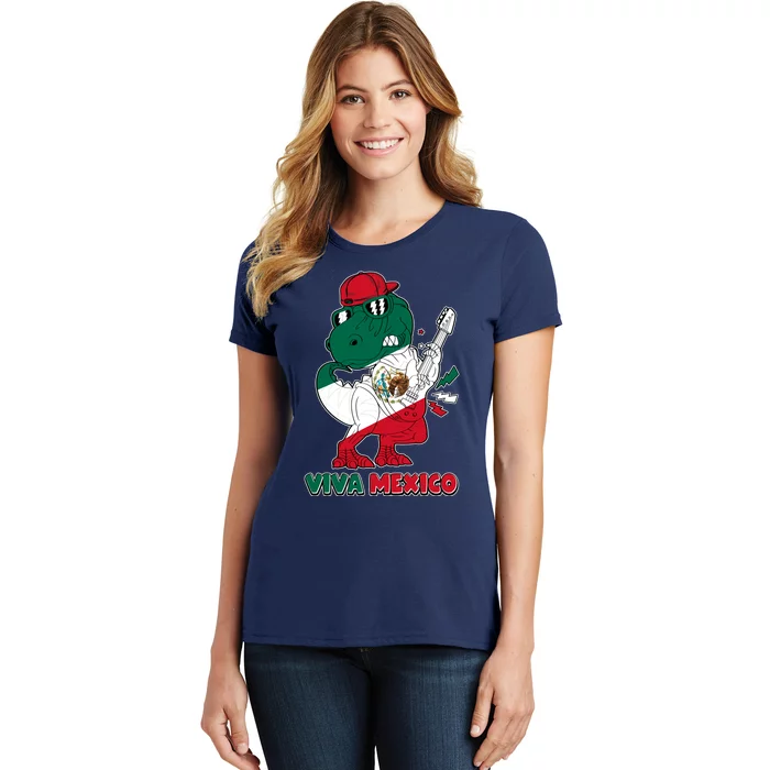 Funny Trex Dinosaur Viva Mexico Women's T-Shirt