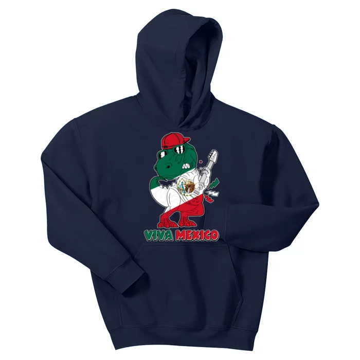 Funny Trex Dinosaur Viva Mexico Kids Hoodie