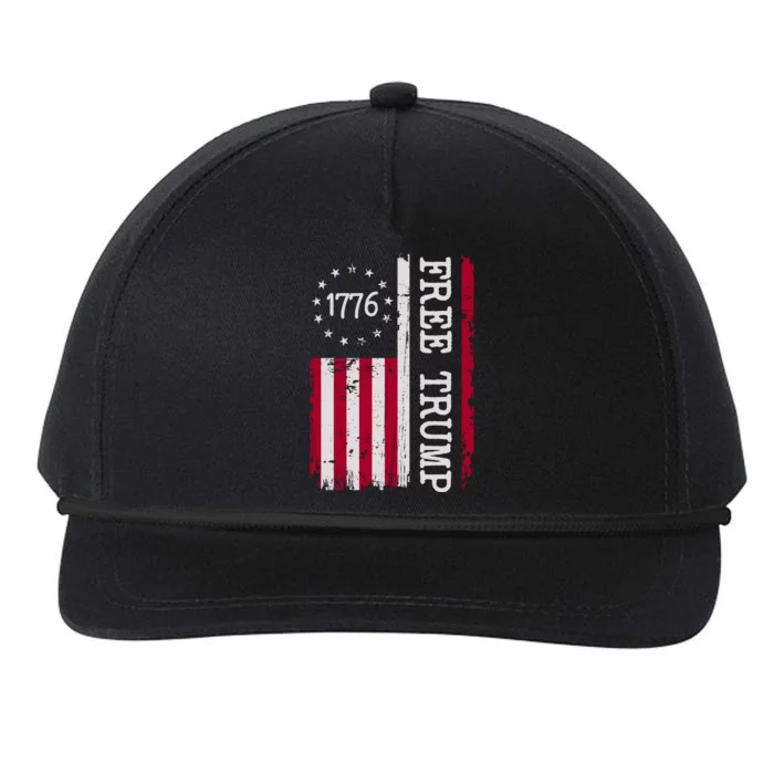 Free Trump Destressed 1776 Betsy Ross USA Flag Snapback Five-Panel Rope Hat