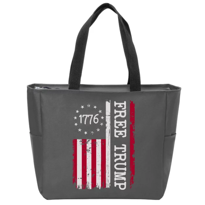 Free Trump Destressed 1776 Betsy Ross USA Flag Zip Tote Bag