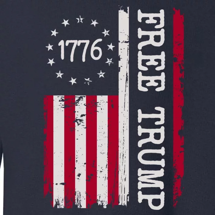 Free Trump Destressed 1776 Betsy Ross USA Flag Toddler Sweatshirt