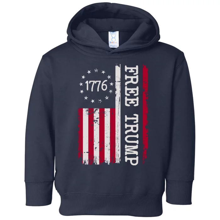 Free Trump Destressed 1776 Betsy Ross USA Flag Toddler Hoodie