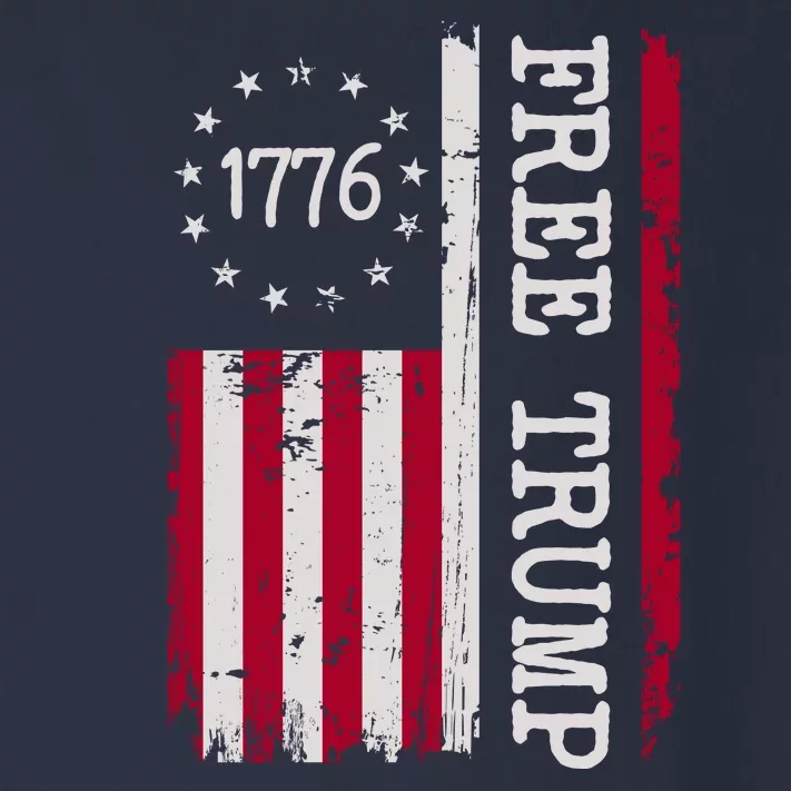 Free Trump Destressed 1776 Betsy Ross USA Flag Toddler Long Sleeve Shirt