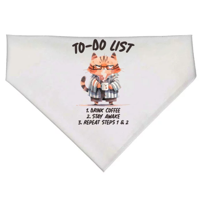 Funny To Do List Grumpy Coffee Cat USA-Made Doggie Bandana